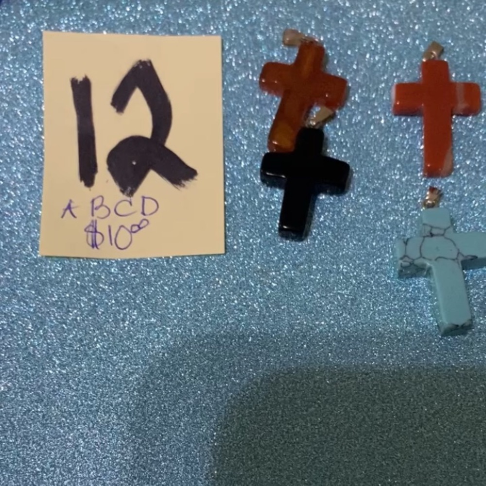 Gemstone Cross Pendant with Bail (Sorry video was too long)